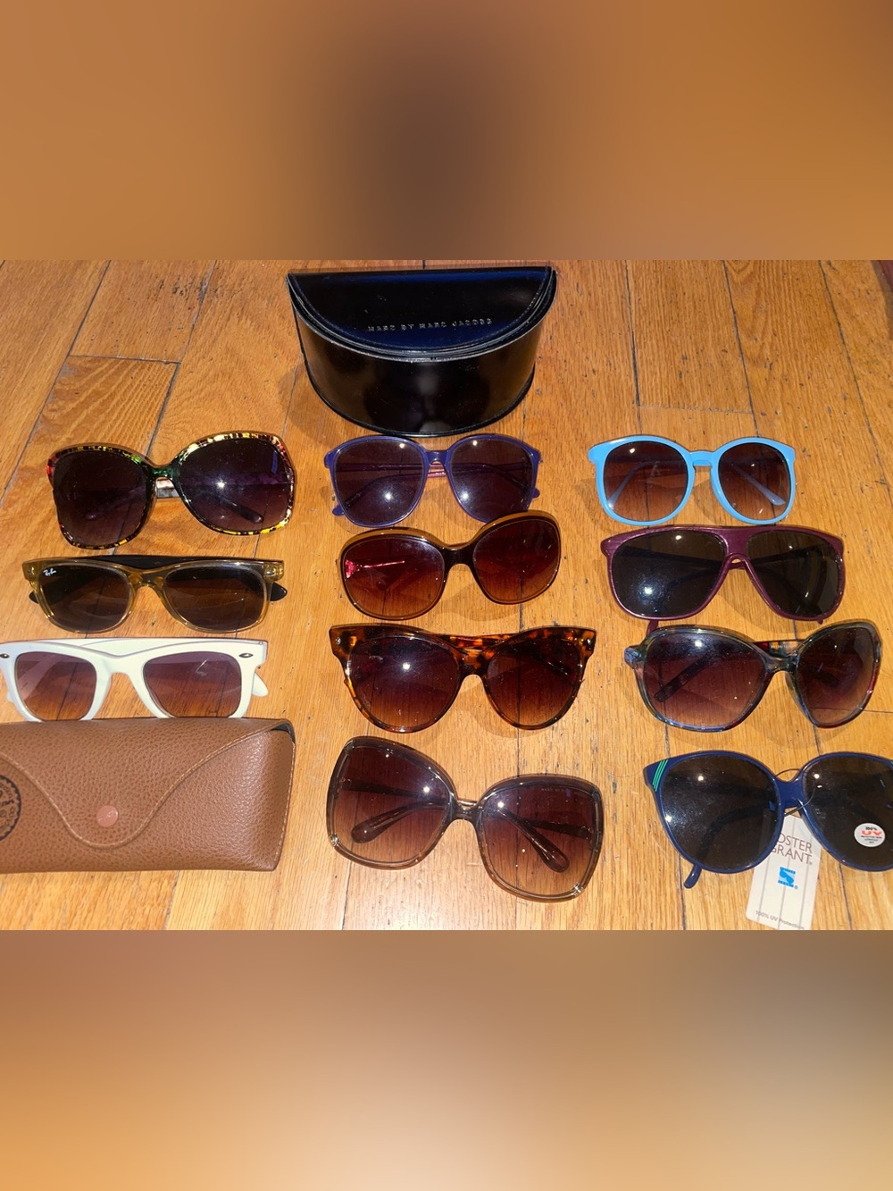 Ray-Ban’s Mark Jacobs Mixed Sunglasses Lot in Brown Tortoiseshell plus 2 cases